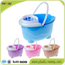 Squeeze Plastic Mop Bucket with Wheels